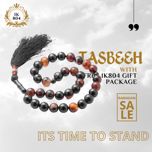 33 Beads Honey Aqeeq Stone (10mm 33 Beads) Tasbih ( Khan Style )