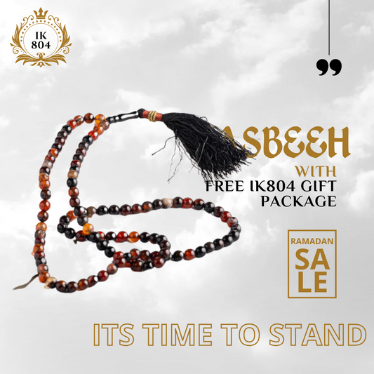 Honey Agate/Aqeeq Stone  (10mm 33 Beads) Tasbih ( Khan Style )