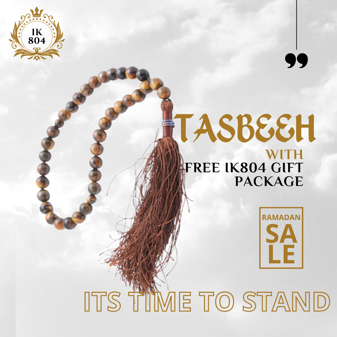 Brown Aqeeq Sulemani Stone 33 Beads 10mm Tasbih ( Khan Style )