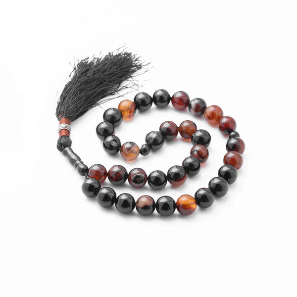 33 Beads Honey Aqeeq Stone (10mm 33 Beads) Tasbih ( Khan Style )