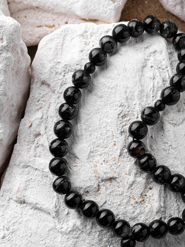Black Aqeeq Stone Tasbih ( Khan Style ) with Free gift Box