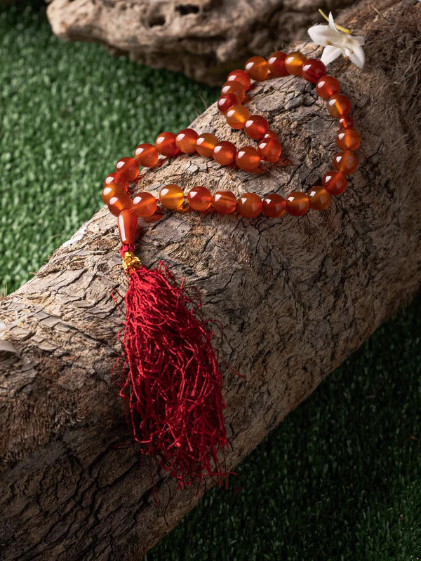 Black Aqeeq Stone Tasbih ( Khan Style ) with Free gift Box