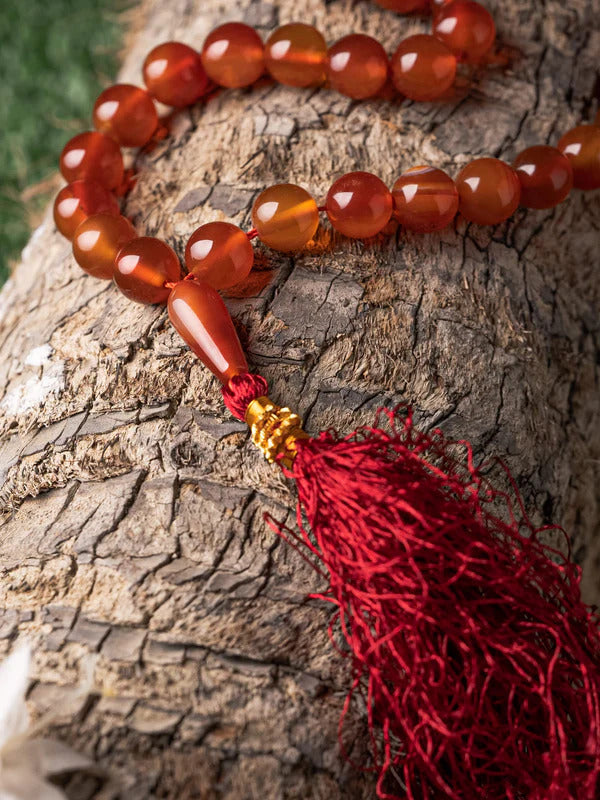 Black Aqeeq Stone Tasbih ( Khan Style ) with Free gift Box