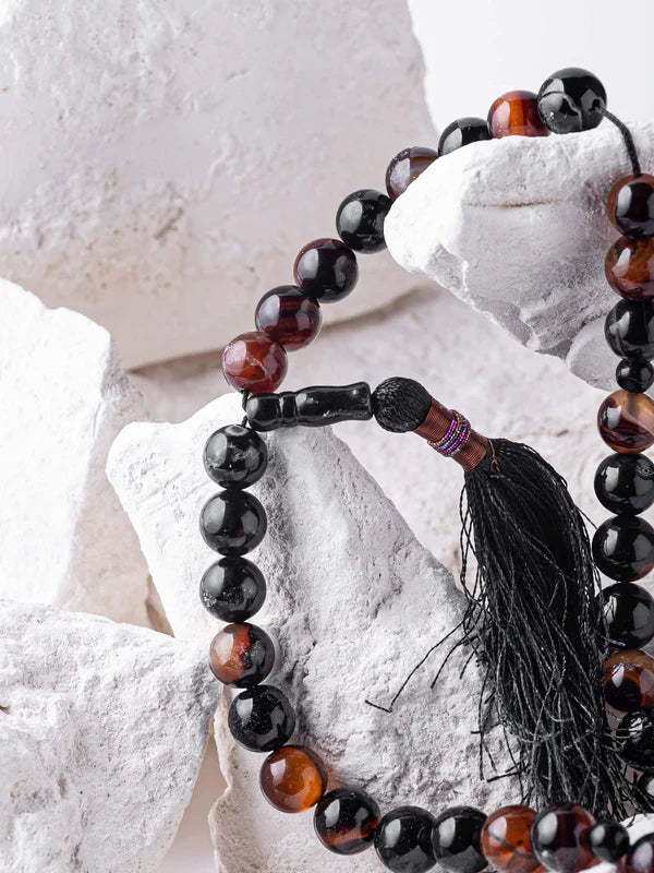 33 Beads Honey Aqeeq Stone (10mm 33 Beads) Tasbih ( Khan Style )