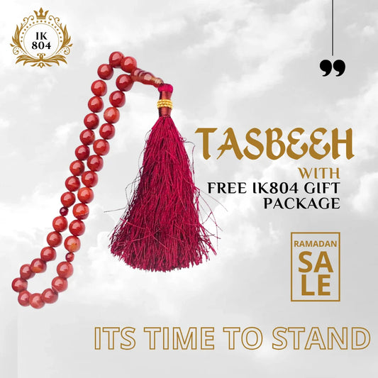 Aqeeq Sulemani Stone 33 Beads 10mm Tasbih ( Khan Style )
