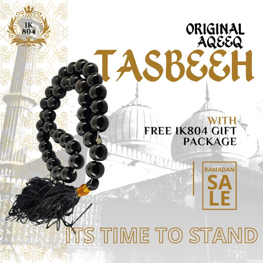 Original Aqeeq Sulemani Stone 33 Beads 10mm Tasbih ( Khan Style )