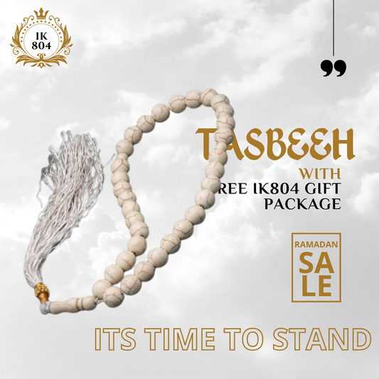 White Feroza Stone 33 Beads 10mm Tasbih ( Khan Style )